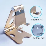 ROOSTAND R2 Aluminum Alloy Mobile Desktop Tablet Bracket Double Folding Lazy Artifact, Size: 6.4x7x9cm, R2 Champagne Gold, R2  Rose Gold, R2  Rose Red, R2  Silver, R2 Black - Image 14
