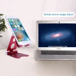 ROOSTAND R2 Aluminum Alloy Mobile Desktop Tablet Bracket Double Folding Lazy Artifact, Size: 6.4x7x9cm, R2 Champagne Gold, R2  Rose Gold, R2  Rose Red, R2  Silver, R2 Black - Image 15