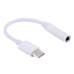 USB-C / Type-C to 3.5mm Audio Adapter, Length: about 10cm, White