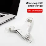 919 3 in 1 USB + USB-C / Type-C + 8 Pin Interfaces TF / SD Card Reader with OTG - Image 3