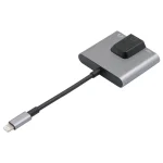 NK-1056 3 in 1 8 Pin Male to 8 Pin Charging + RJ45 Ethernet + 3.5mm Earphone Female Adapter - Image 2