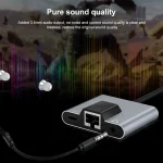 NK-1056 3 in 1 8 Pin Male to 8 Pin Charging + RJ45 Ethernet + 3.5mm Earphone Female Adapter - Image 7