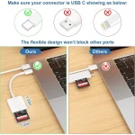 2pcs USB-C / Type-C to SD(HC) Card Reader Adapter(White) - Image 3