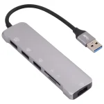 NK-3043HD 6 in 1 USB Male to TF / SD Card Slot + USB 3.0 + 3 USB 2.0 Female Adapter