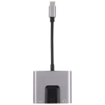 NK-1056TC 3 in 1 USB-C / Type-C Male to USB-C / Type-C Charging + Ethernet + 3.5mm Earphone Female Adapter - Image 2