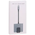 NK-1056TC 3 in 1 USB-C / Type-C Male to USB-C / Type-C Charging + Ethernet + 3.5mm Earphone Female Adapter - Image 5