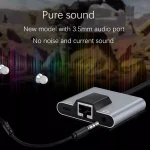 NK-1056TC 3 in 1 USB-C / Type-C Male to USB-C / Type-C Charging + Ethernet + 3.5mm Earphone Female Adapter - Image 6