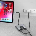 NK-1056TC 3 in 1 USB-C / Type-C Male to USB-C / Type-C Charging + Ethernet + 3.5mm Earphone Female Adapter - Image 7