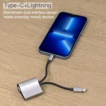 NK-1054Pro 2 in 1 8 Pin + USB-C / Type-C Male to 8 Pin Charging + Ethernet Female Adapter - Image 7