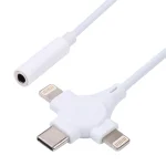 Dual 8 Pin+USB-C/Type-C Male to 3.5mm Female Digital Audio Adapter Cable - Image 3