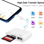 NK103TC 3 in 1 USB-C / Type-C Male to SD + TF + USB Female Camera Reader - Image 5