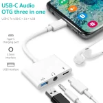 3 in 1 USB-C / Type-C Male to Type-C + USB + 3.5mm Female OTG Adapter - Image 5