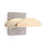 Square Stainless Steel Patch + Solid Wood Wall-mounted Headset Holder, PC2920A, PC2920B - Image 2