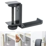Desktop Lock Clip Type Metal Foldable Headset Stand Display Hanger, Desktop Lock Clip Type
