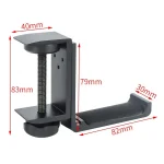 Desktop Lock Clip Type Metal Foldable Headset Stand Display Hanger, Desktop Lock Clip Type - Image 2