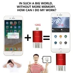 Richwell 3 in 1 128G Type-C + 8 Pin + USB 3.0 Metal Double Cover Push-pull Flash Disk with OTG Function - Image 5