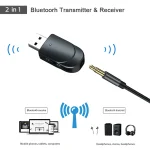 KN330 3 in 1 USB Bluetooth 5.0 Adapter Audio Transmitter Receiver with Switch Button & 3.5mm AUX Interface - Image 4