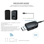 KN330 3 in 1 USB Bluetooth 5.0 Adapter Audio Transmitter Receiver with Switch Button & 3.5mm AUX Interface - Image 6