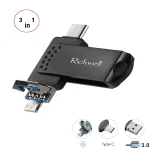 Richwell 3 in 1 16G Type-C + Micro USB + USB 3.0 Metal Flash Disk with OTG Function - Image 2