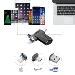 Richwell 16G Type-C + 8 Pin + USB 3.0 Metal Push-pull Flash Disk with OTG Function - Image 5