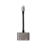 NK-109KEY 3 in 1 8 Pin Male to USB + USB Keyboard Female OTG Adapter - Image 2