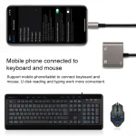 NK-109KEY 3 in 1 8 Pin Male to USB + USB Keyboard Female OTG Adapter - Image 4