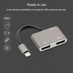 NK-109KEY 3 in 1 8 Pin Male to USB + USB Keyboard Female OTG Adapter - Image 5