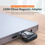 X20 100W PD USB-C / Type-C Female to USB-C / Type-C Elbow Magnetic Charging Adapter - Image 4
