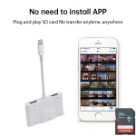 NK-1042 6 in 1 8 Pin Male to Dual USB + Dual SD Card + 3.5mm Audio Interface + 8 Pin Charging Interface Female Port Camera Adapter - Image 4