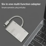 NK-1042 6 in 1 8 Pin Male to Dual USB + Dual SD Card + 3.5mm Audio Interface + 8 Pin Charging Interface Female Port Camera Adapter - Image 7