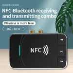 N100 NFC Desktop Bluetooth 5.0 Receiver & Transmitter Car Bluetooth Speaker Audio Adapter, N100 - Image 5