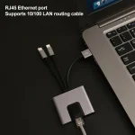 NK-1056S 3 in 1 8 Pin, Type-C, USB to 8 Pin Charging, Ethernet Port, 3.5mm Earphone Multifunctional Converter - Image 5