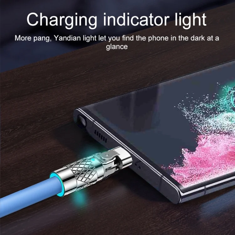 PC8230_B5.webp Mech Series 6A 120W USB to Type-C 180-degree Metal Plug Fast Charging Cable, Length: 1.2m, 1.2m Type-C, 1.2m 180-degree Type-C - Image 6