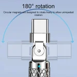 Mech Series 6A 120W USB to Type-C 180-degree Metal Plug Fast Charging Cable, Length: 1.8m, 1.8m Type-C, 1.8m 180-degree Type-C - Image 3
