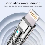 Mech Series 6A 120W USB to 8 Pin Metal Plug Silicone Fast Charging Data Cable, Length: 1.8m, 1.8m 8 Pin - Image 2
