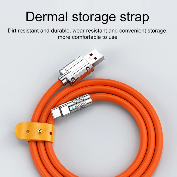 PC8234_B5.webp Mech Series 6A 120W USB to USB-C / Type-C Metal Plug Silicone Fast Charging Data Cable, Length: 1.2m, 1.2m Type-C - Image 6
