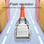 Mech Series 6A 120W USB to USB-C / Type-C Metal Plug Silicone Fast Charging Data Cable, Length: 1.8m, 1.8m Type-C - Image 3