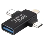 3 in 1 USB 3.0 to 8 Pin + Micro USB + USB-C / Type-C Interface Multifunctional OTG Adapter - Image 2