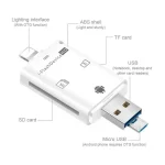 NK-208 3 in 1 i-Flash TF Card / SD Card Reader For 8 Pin + USB 2.0 + Micro USB Devices(Black), NK-208 White, NK-208 Black - Image 4