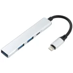 S-209 3 in 1 8 Pin Male to Dual USB 2.0 + USB 3.0 Female Adapter HUB, S-209 (Silver), S-209 (Silver Grey) - Image 5