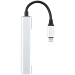 S-209 3 in 1 8 Pin Male to Dual USB 2.0 + USB 3.0 Female Adapter HUB, S-209 (Silver), S-209 (Silver Grey) - Image 6