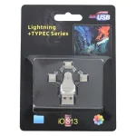 4 in 1 8 Pin + USB-C / Type-C + Micro USB + USB 3.0 Male TF Card Reader - Image 4