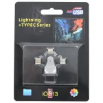 3 in 1 8 Pin + USB-C / Type-C + Micro USB Male to USB 3.0 Female Zinc Alloy Adapter - Image 4