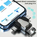 3 in 1 8 Pin + USB-C / Type-C + Micro USB Male to USB 3.0 Female Zinc Alloy Adapter - Image 6