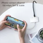 4 in 1 8 Pin Male to 8 Pin Power + RJ45 Ethernet + HDMI + USB Camera Female OTG Digital AV Adapter - Image 4