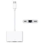 NK-107 TC 3 in 1 USB-C / Type-C Male to USB + Ethernet + Type-C Power Female Adapter - Image 2