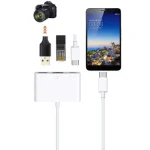 NK-107 TC 3 in 1 USB-C / Type-C Male to USB + Ethernet + Type-C Power Female Adapter - Image 3