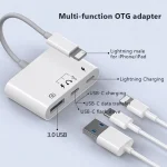 S-221 3 in 1 8 Pin Male to 8 Pin Power + USB-C / Type-C + USB Camera Female Adapter - Image 5