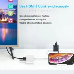 5 in 1 8 Pin Male to USB + HDMI + TF / SD Card Slot + 8 Pin Power Female OTG Digital AV Adapter - Image 4