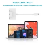 3 in 1 USB-C / Type-C Male to USB + 100M RJ45 Ethernet + Type-C Power Female Adapter - Image 7